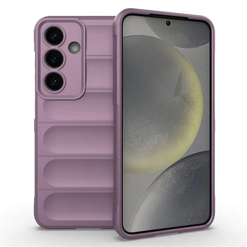 Husa Wave pentru Samsung Galaxy S25, Grip Microfiber, ShockProof - Mov deschis