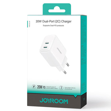 Incarcator Retea Joyroom JR-TCF12, PD65W, 2xUSB-C - Alb