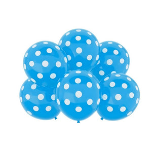 Baloane aniversare, 30cm, cu buline, o singura culoare pe set, diverse culori, COD35, set 100 buc