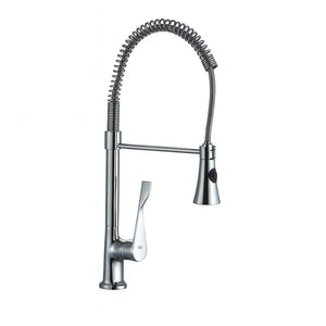 Baterie bucatarie Z-INOX, gat flexibil 45cm, 2 moduri stropire, cartus ceramic, ZLN8153, argintiu