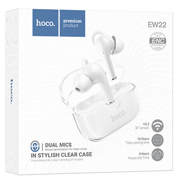 Casti Hoco EW22 Wireless, BT 5.3 - Alb