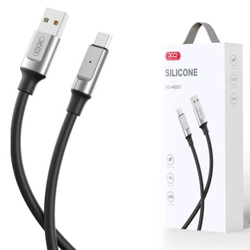 Cablu Date si Incarcare XO NB251, USB-A la MicroUSB, 6A, Metallic, 1m - Negru