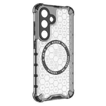 Husa HoneyComb pentru Samsung S25, Magnet MagCase, AntiDrop Corners - Alb