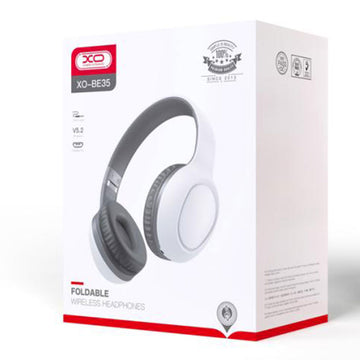 Casti Wireless XO BE35, Over Ear, BT 5.2, 100h StandBy, Gaming, Elegant - Alb