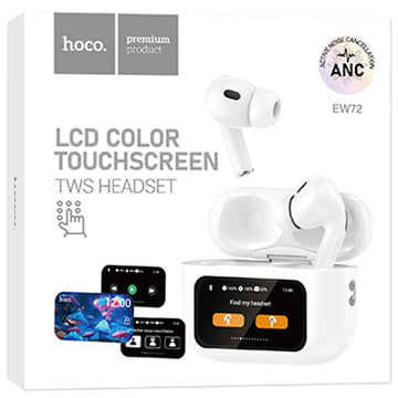Casti Wireless Hoco EW72, Ear Buds, cu Ecran LED, BT 5.4, ANC, 360mAh - Alb