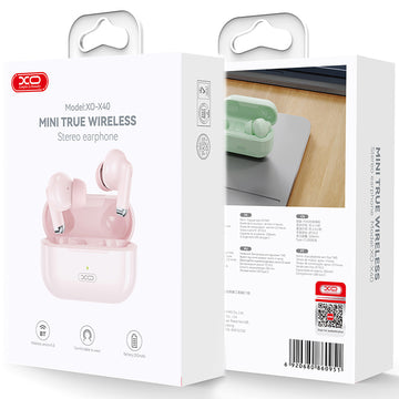 Casti Wireless XO X40, Ear Buds, BT 5.3, 250mAh - Roz