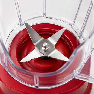 Blender cu rasnita Hoffmans HM-2102, 600W, vas 1.75L, 2 viteze + Pulse, recipient pentru macinare inclus, Red/White