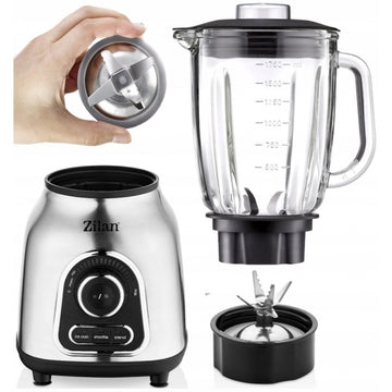 Blender Zilan ZLN5596 – 1400W, 1.75L, vas din sticlă, viteze ajustabile, inox