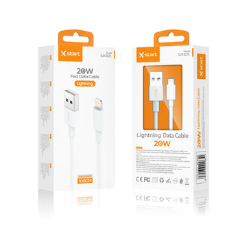 Cablu Date si Incarcare X-Start SJX317L, USB-A la Lightning, 20W, 1m - Alb