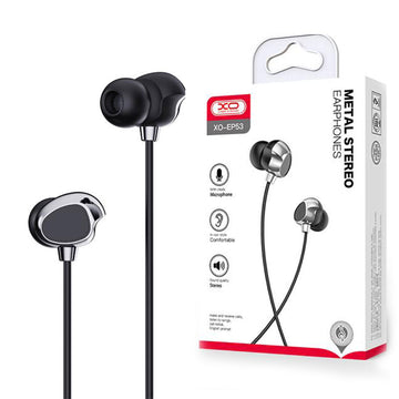 Casti cu Fir XO EP53, In Ear, 3.5mm, 1.2m, Mic & Volume Key, HiFi - Negru