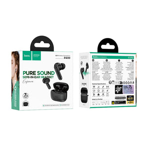 Casti Wireless TWS Hoco EQ30, BT 6.0, 7h Autonomie, 300mAh, Hall Switch - Negru
