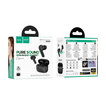 Casti Wireless TWS Hoco EQ30, BT 6.0, 7h Autonomie, 300mAh, Hall Switch - Negru