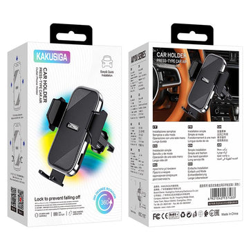 Suport Auto Kaku KSC-1167, Montaj Ventilatie, Cleme Laterale, 360°, PullClip - Negru
