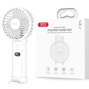 Cooler XO MF84, Portabil/Desktop, Suport Pliabil, 3 Viteze, 4000mAh - Alb