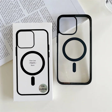 Husa ClearMag pentru iPhone 16e, MagCase, Acryl Crystal - Rama neagra
