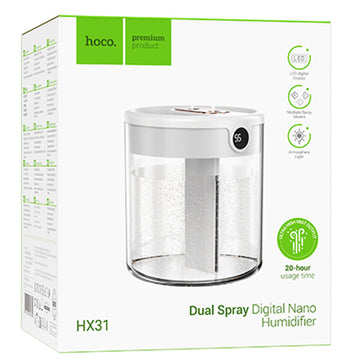 Hoco HX31, Umidificator Casa/Auto, Dual - Alb