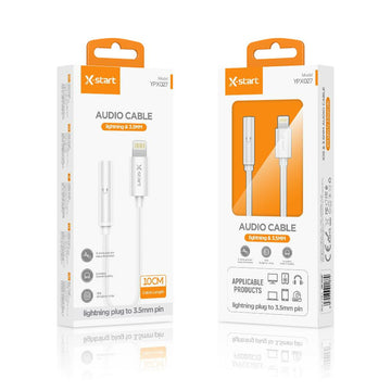 Cablu Audio X-Start YPX027, Lightning la Jack 3.5mm F, 10cm - Alb
