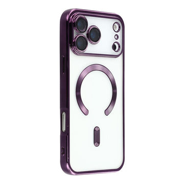 Husa Plating Luxury pentru iPhone 17, MagSafe - Mov Clear