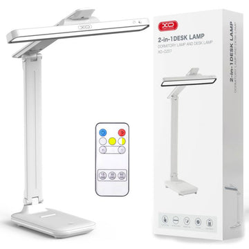 Lampa Birou XO OZ07, Mini Lampa Birou, Reincarcabila, cu Telecomanda, 3 Culori, 1200MAh - Alb