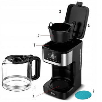 Cafetiera digitala Zilan ZLN9266 – 900W, 1.8L, programare automata si auto-curatare