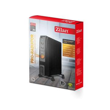 Calorifer electric cu ulei Zilan ZLN1956, 2500W, 9 elementi, termostat reglabil, negru