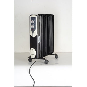 Calorifer electric Floria ZLN3666, 2500W, 11 elementi, termostat reglabil, negru
