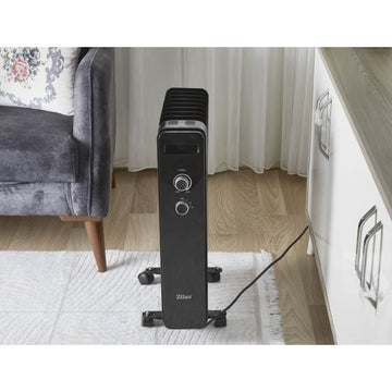 Calorifer electric Zilan ZLN8443, 2000W, 9 elementi, negru