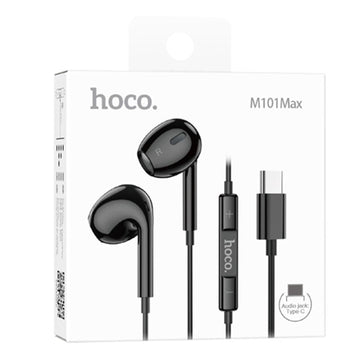 Casti cu Fir Hoco M101 Max, In Ear, USB-C, 1.2m Cablu, Digital Mic - Negru