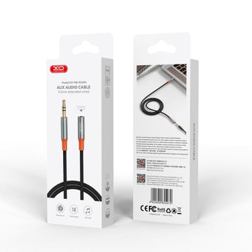 Cablu Audio XO NB-R269A, Jack 3.5mm M la 2x Jack 3.5mm F, Braided, 1m - Negru