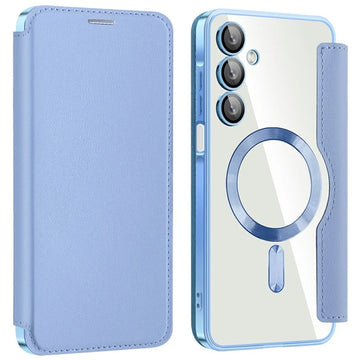 Husa MagFlip pentru Samsung A16, Magnet, RFID Protect, Piele, Chrome Edge - Albastru cer