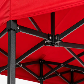 Cort pavilion 3x3m pliabil PEXOR FORTE cu cadru metalic, copertina impermiabila, pentru curte, gradina, evenimente, rosu