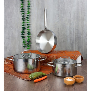 Cratita inox ZILAN, 4.5L, SS304 Tryply, manere nituite, ZLN1320, argintiu