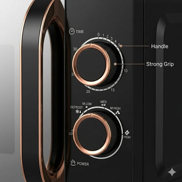 Cuptor cu Microunde Hoffmans HM765, Capacitatea 20L, 700W cu Temporizator 30 Min si 5 Niveluri de Putere, Negru