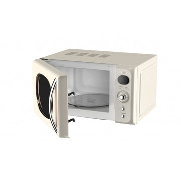 Cuptor cu microunde Zilan ZLN1245 RETRO, 20 L, 700 W, 6 trepte putere, 4 programe automate, functie dezghetare, afisaj digital, crem