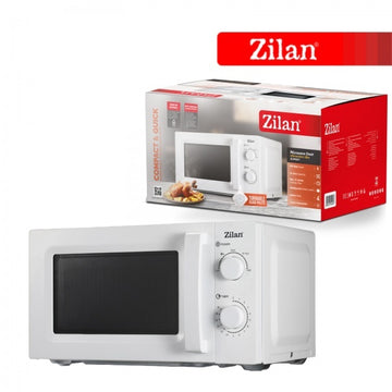 Cuptor cu microunde Zilan ZLN4667, 20 L, 600 W, 5 trepte putere, functie dezghetare, timer 35 min, alb