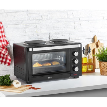 Cuptor electric Zilan ZLN0997 YUSUF, 28 L, 1600 W, temperatura reglabila 230°C, functie ventilatie, timer 60 min, negru