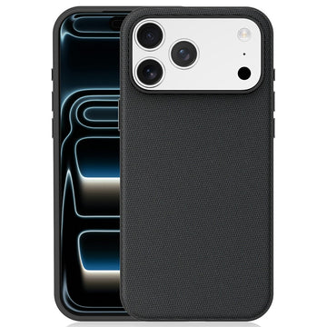 Husa Woven pentru iPhone 17 Pro Max, MagCase, TechWoven Piele, Soft Craft - Negru