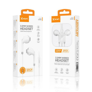 Casti cu Fir X-Start EJ066, In Ear, 3.5mm, 1.2m, Mic & Volume Key, Crystal - White+Silver