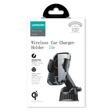 Suport Auto cu Incarcare Wireless Joyroom JR-ZS241, Cleme Laterale, Montaj Bord - Negru