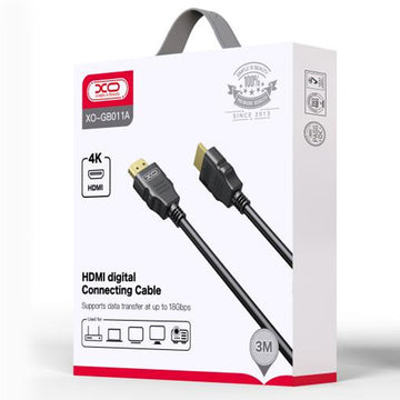 Cablu Audio si Video XO GB011A, HDMI la HDMI, 4K, HD, 3m - Negru