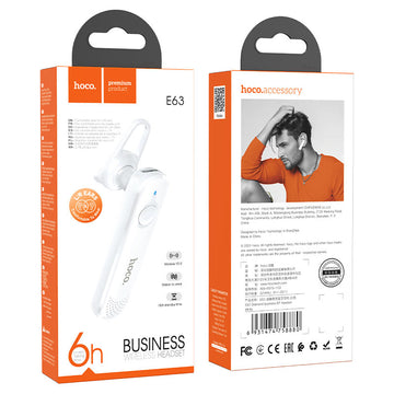 Casti Hoco E63, In Ear, BT 5.0, 180h StandBy, 70mAh, Driving, SP, Diamond - Alb