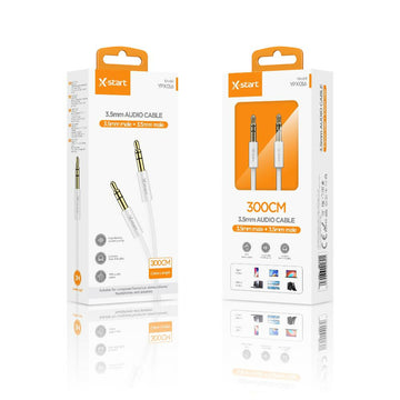 Cablu Audio X-Start YPX016, Jack 3.5mm M la Jack 3.5mm F, 3m - Alb