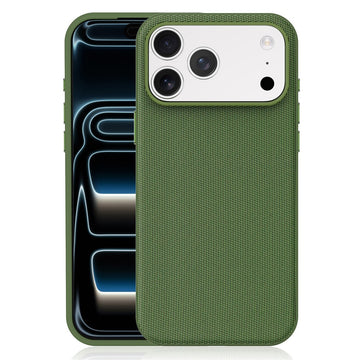 Husa Woven pentru iPhone 18 Pro Max, MagCase, TechWoven Piele, Soft Craft - Verde inchis