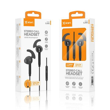 Casti cu Fir X-Start EJ065 pentru Galaxy Series, In Ear, 3.5mm, 1.2m, Mic & Volume Key, Balck