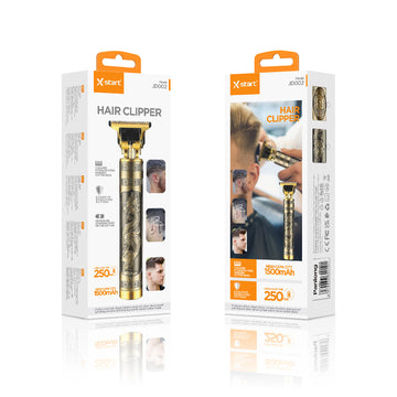 X-Start JD002, Aparat de Tuns, Hair Clipper, Portabil, 1500mAh, 7000RPM, 2 Distantiere - Auriu / Negru