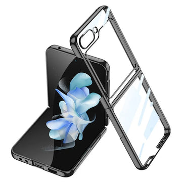 Husa Chrome pentru Samsung Z Flip6, Plastic Thin, Crystal - Negru