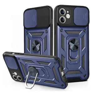 Husa Armor - Samsung A56, CamSlide, Ring Stand, Blue