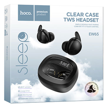 Casti Wireless Hoco EW65, Ear Buds, BT 5.3, 180h StandBy, Noise Cancelling, 500mAh - Negru