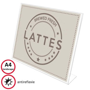Display prezentare Deflecto SSLA411, A4, landscape, forma L, plastic