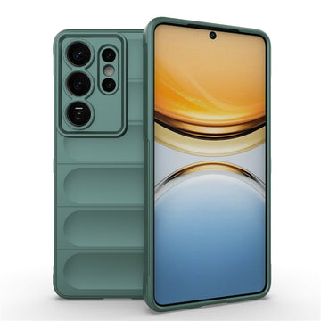 Husa Wave pentru Samsung Galaxy S26 Ultra, Grip Microfiber, ShockProof - Verde inchis